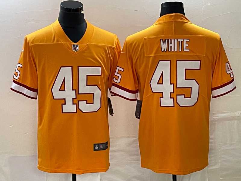Men's Tampa Bay Buccaneers #45 Devin White Yellow Limited Stitched Throwback Jersey